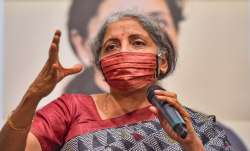Union Finance Minister Nirmala Sitharaman speaks during the