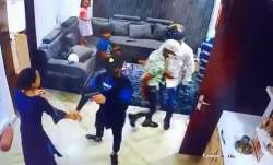 The CCTV footage shows 3-4 men taking housemates hostage at