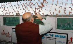 Union Home Minister Amit Shah during a visit to Maqwal, the
