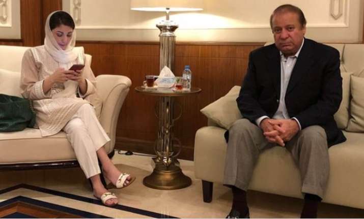 Former Pakistan PM Nawaz Sharif and daughter Maryam Sharif