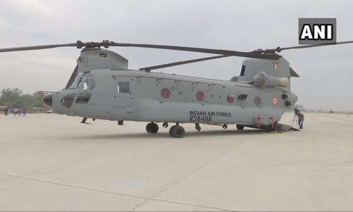 Chinook heavy-lift helicopters at Air Force Station 12