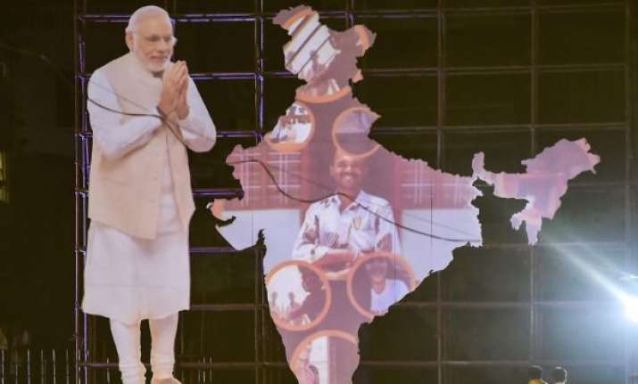 Varanasi: A cutout of Prime Minister Narendra Modi seen at