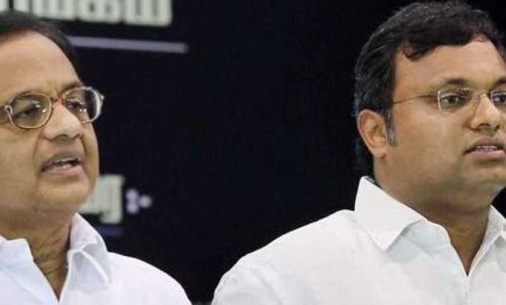 Former Union Minister P Chidambaram and his son Karti