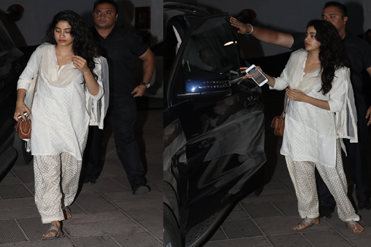 Janhvi Kapoor And Karisma Kapoor Snapped Outside Designer Manish Malhotra S Residence karisma kapoor snapped outside
