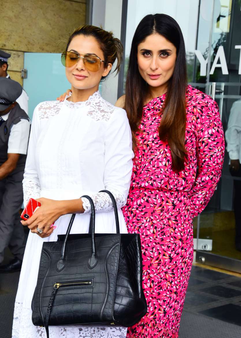 The gorgeous actress was spotted with Amrita Arora at Grand Hyatt in Mumbai for an event.Â 