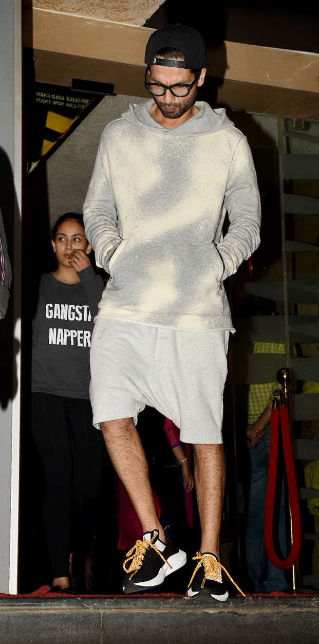Shahid and Mira were papped exiting a popular theatre in Mumbai.