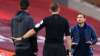 Chelsea manager Frank Lampard engaged in a heated