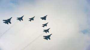 Indian Air Force fighter jets flypast during the Republic