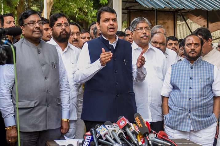 Maharashtra Chief Minister Devendra Fadnavis along with