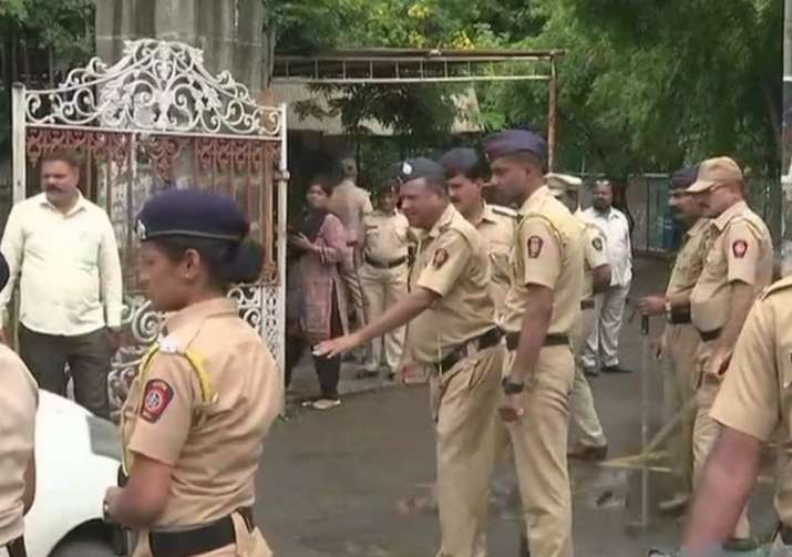 Visuals outside Pune court, where Sachin Andure was