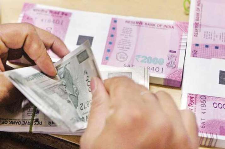 The domestic currency closed at a record low of 73.34, down