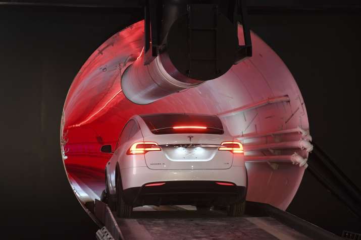 Guests boarded Musk’s Tesla Model S and rode along Los