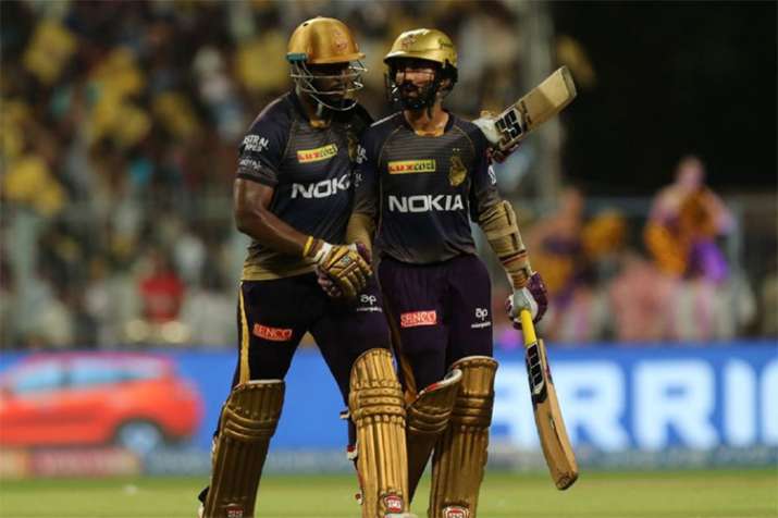 Dinesh Karthik with Andre Russell