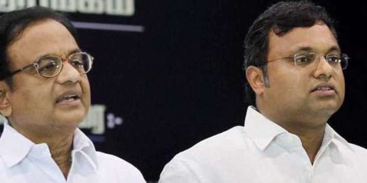 Former Union Minister P Chidambaram and his son Karti
