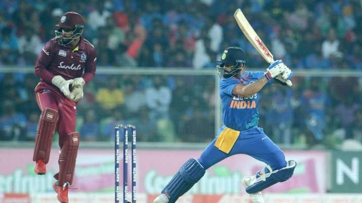 Virat Kohli in action against West Indies in T20I series