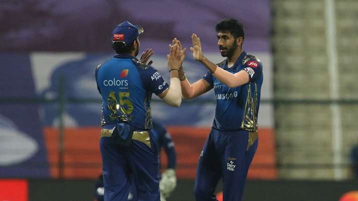 File photo of MI pacer Jasprit Bumrah (right) with skipper
