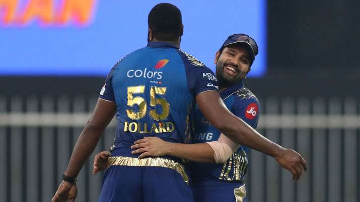 Rohit Sharma with Kieron Pollard