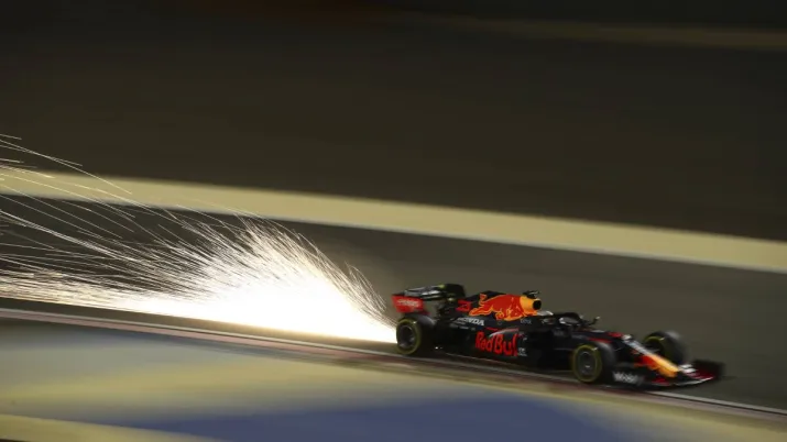 Red Bull driver Max Verstappen of the Netherlands steers