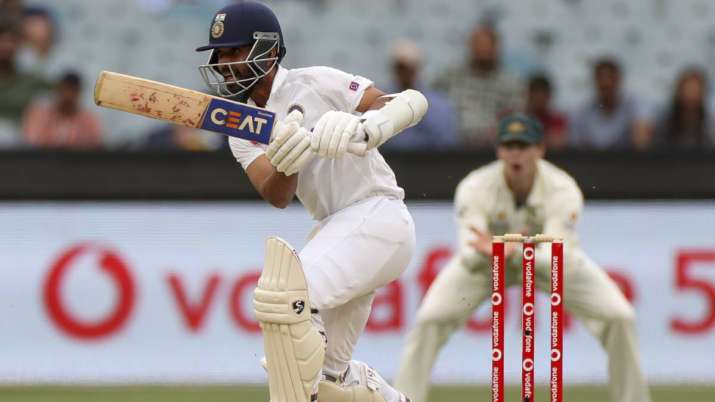 India's Ajinkya Rahane bats during play on day two of the