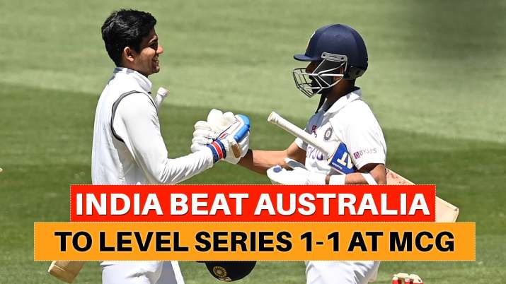 India's Ajinkya Rahane, right, and teammate Shubman Gill