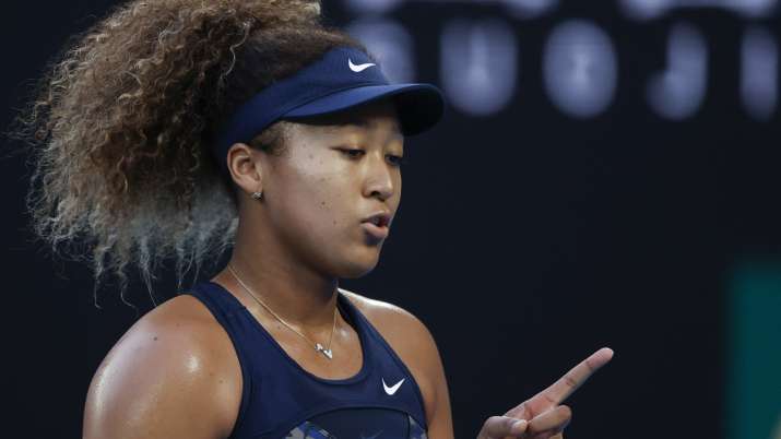 Japan's Naomi Osaka gestures during her second round match