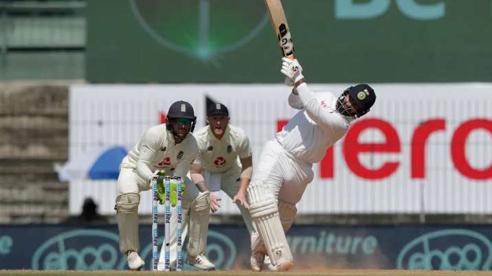 Rishabh Pant in action against India during day 3 of 1st