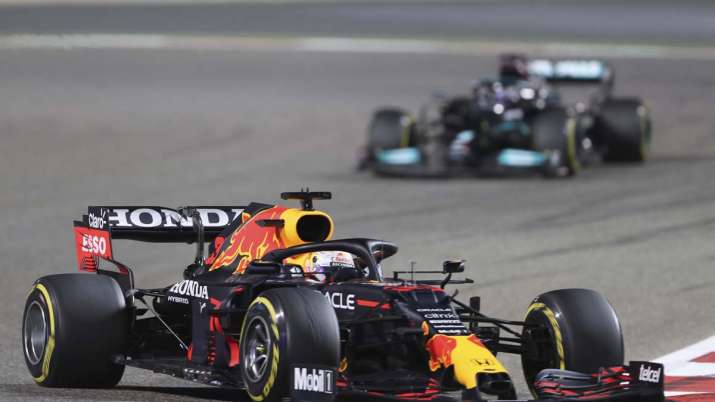 Red Bull driver Max Verstappen of the Netherlands steers
