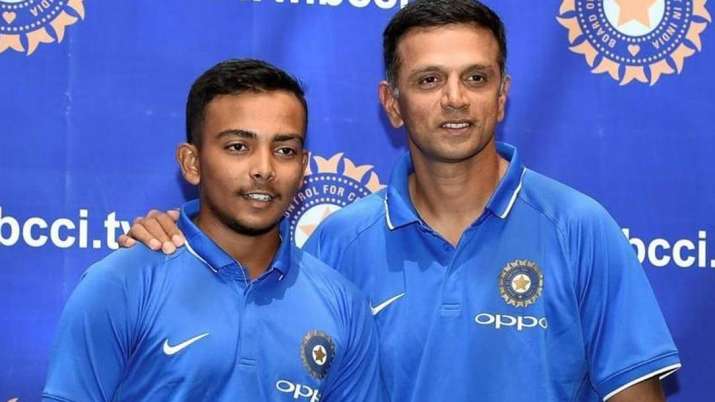 Prithvi Shaw and Rahul Dravid