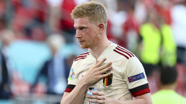 Belgium's Kevin De Bruyne celebrates his side's 2-1 win