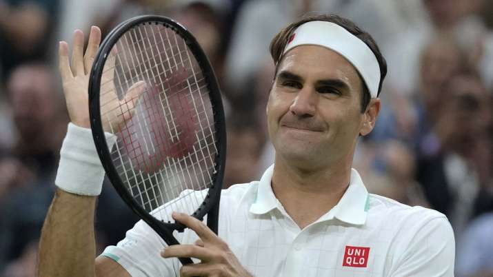Switzerland's Roger Federer celebrates after defeating