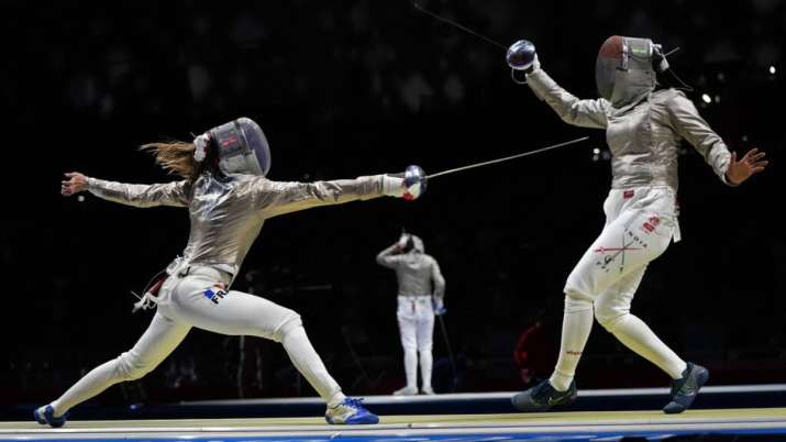 Manon Brunet of France against Bhavani Devi of India
