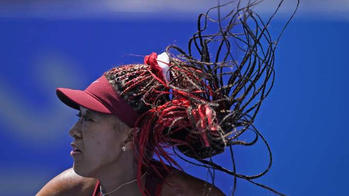 Naomi Osaka, of Japan, plays against Saisai Zheng, of