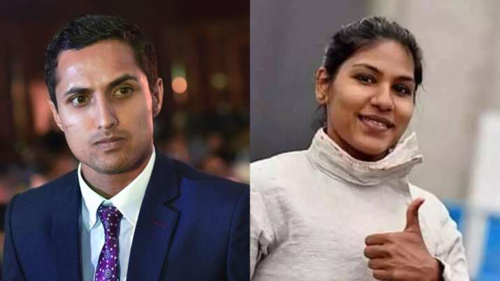 Equestrian Fouaad Mirza (left); Fencer CA Bhavani Devi