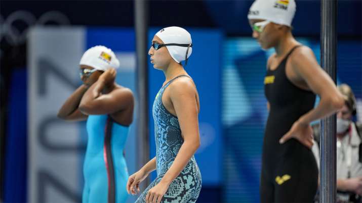 India's Manna Patel before the start of Womens 100m
