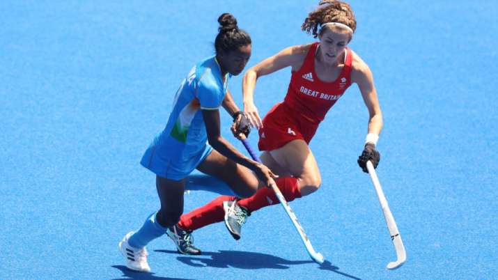 Salima Tete during India's bronze medal match versus Great Britain at the Tokyo Olympics