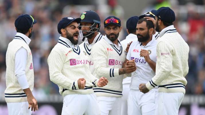 Virat Kohli celebrates India's victory at Lord's