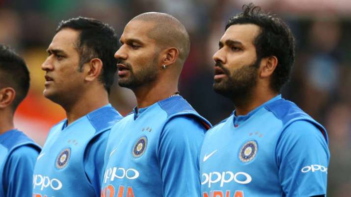 MS Dhoni, Shikhar Dhawan and Rohit Sharma