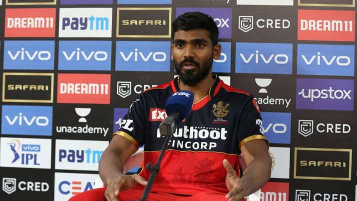 Srikar Bharat of Royal Challengers Bangalore during a press conference in Dubai on Wednesday night.