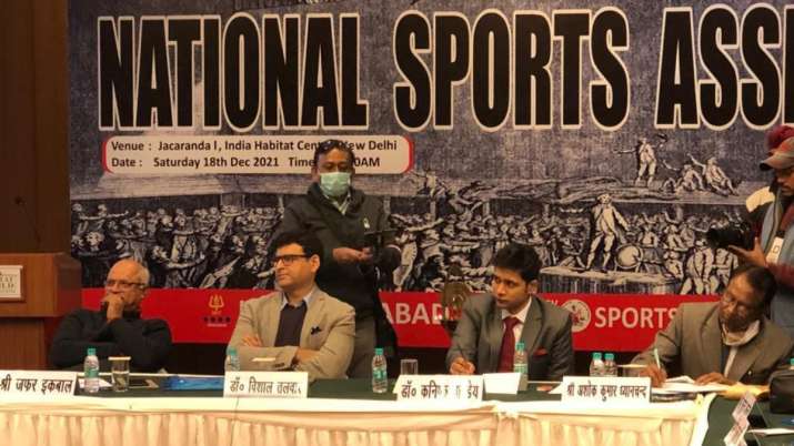 National Sports Assembly in progress in New Delhi on Saturday.